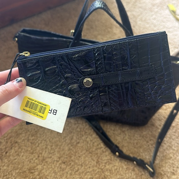 Brand New Brahmin Navy Blue Croc Embossed Tote Bag & Credit Card Wallet (NWT)💙 - Picture 2 of 7